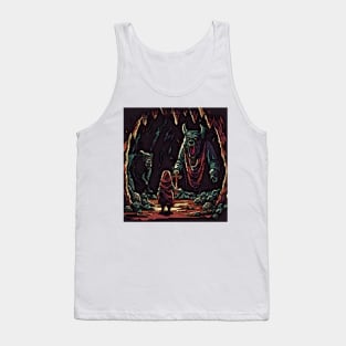 watercolor pixel art woman holding cross Tank Top